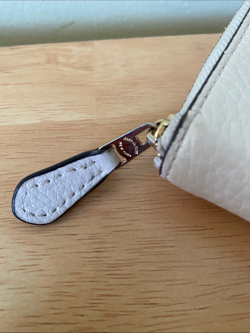 COACH White Pebbled Leather Zip Around Wallet with Gold Tone Logo - Picture 14 of 16